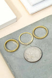 Three Piece Metallic Twist Fashion Ring Set