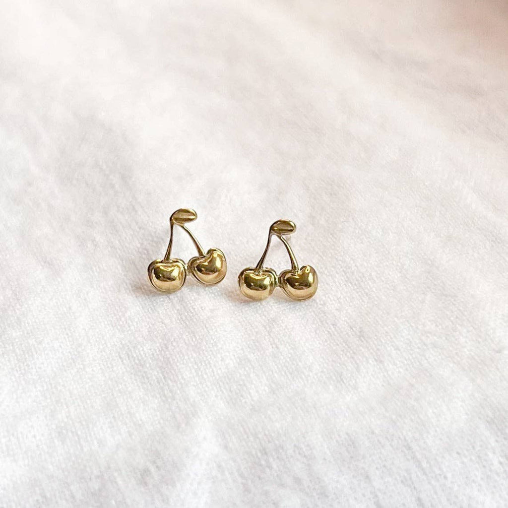 Gold Cherry Studs