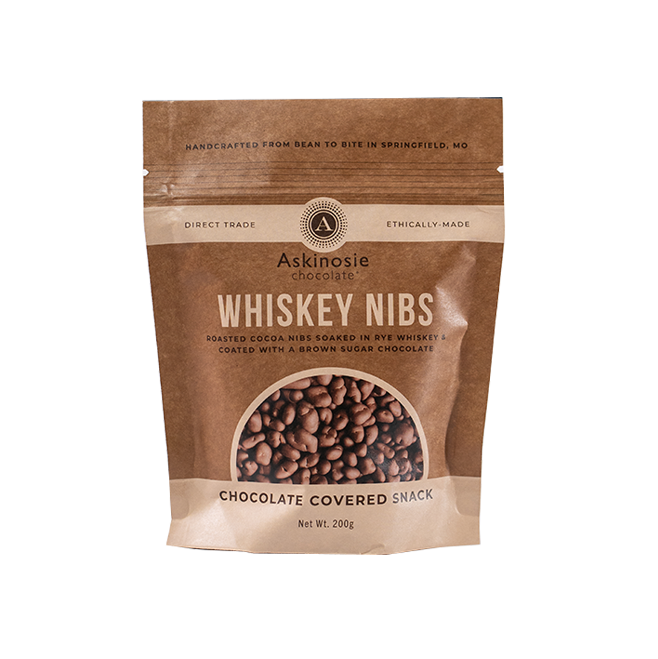 Chocolate Covered Whiskey Soaked Nibs (6 Pouches)