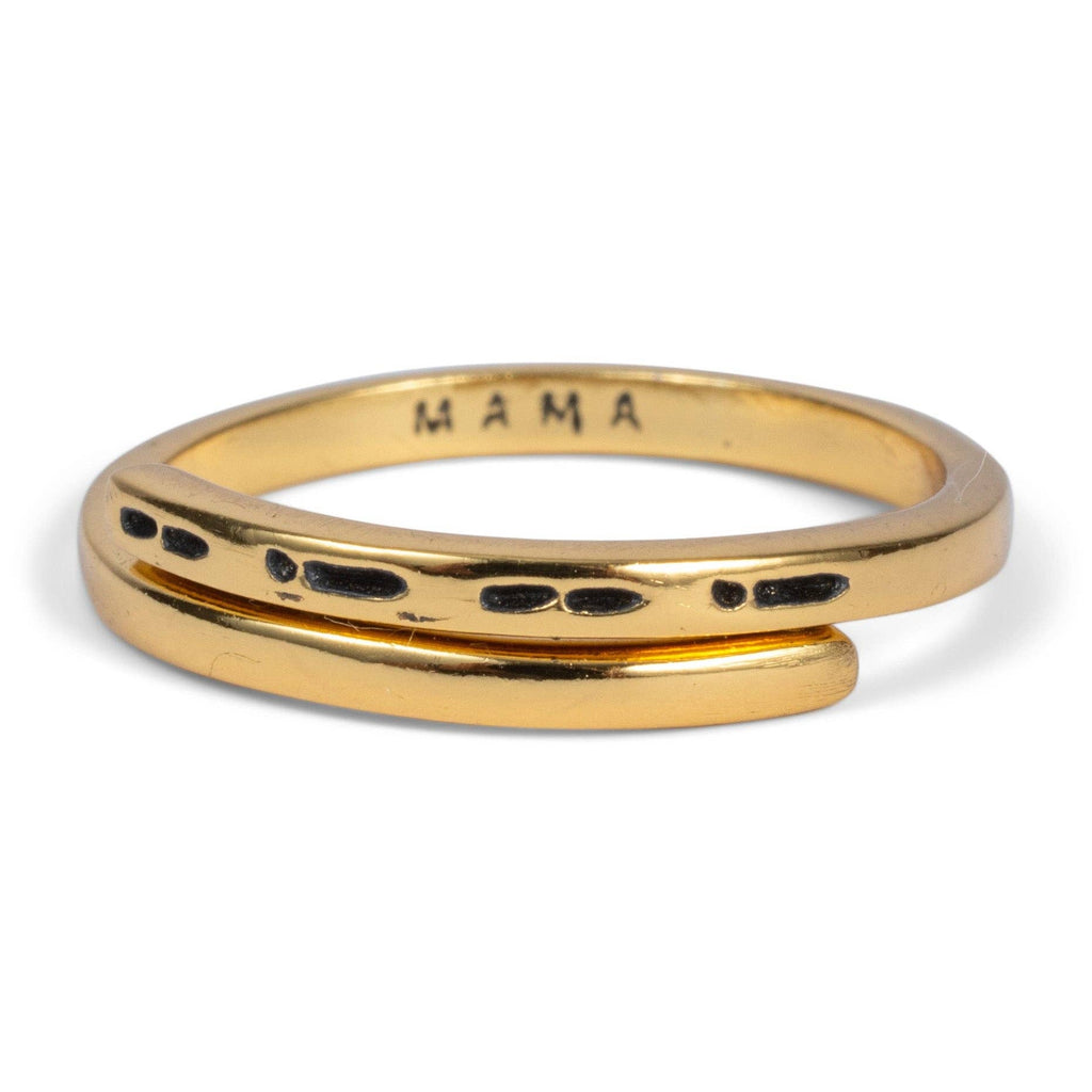 CLASSIC GOLD Morse Code Ring - Stamped | MAMA