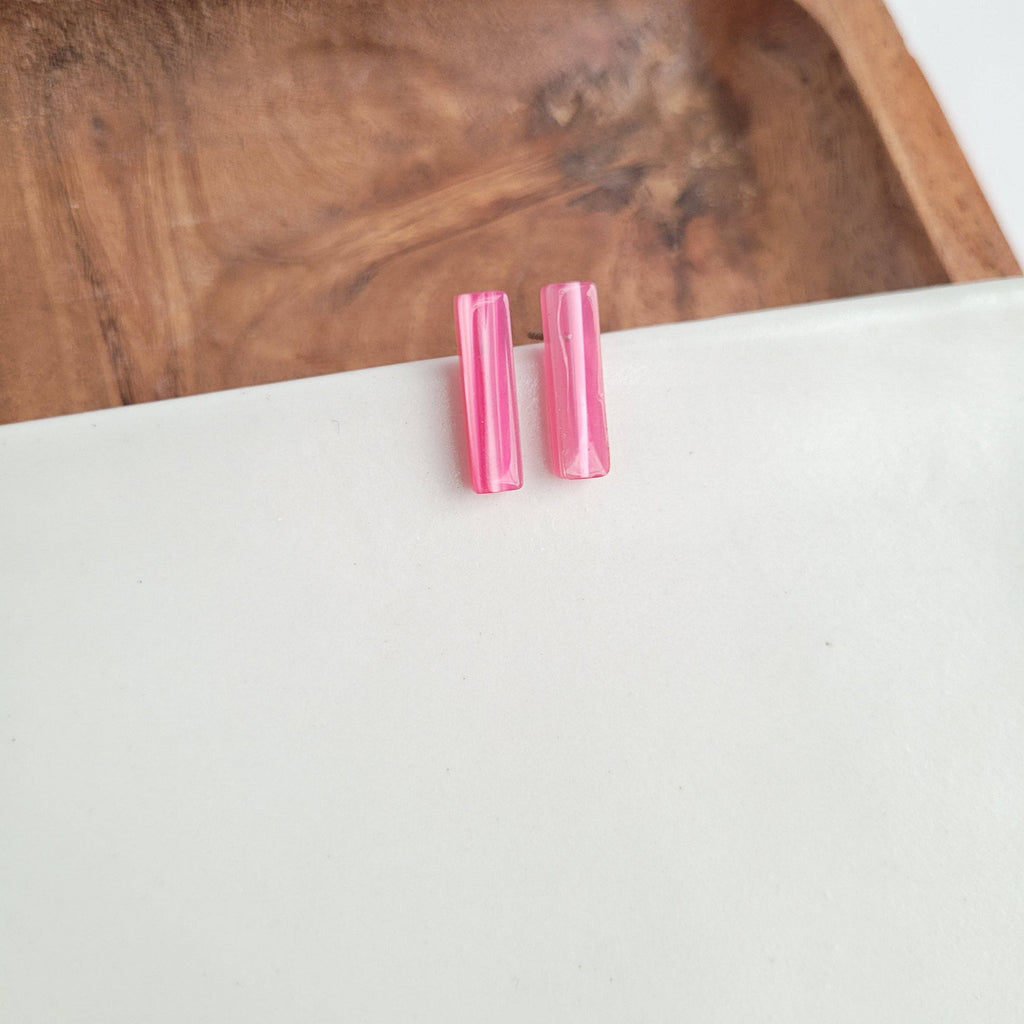 Bella Bar Studs - Rose Pink