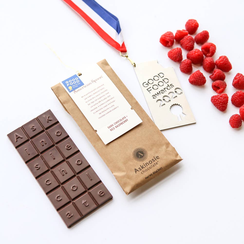 Dark Chocolate + Red Raspberry Bar  (POP of 15)