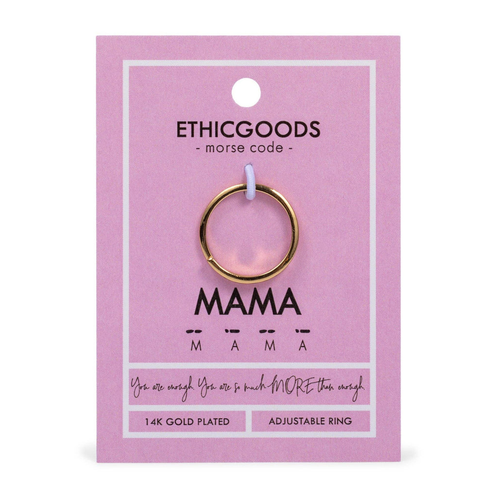 CLASSIC GOLD Morse Code Ring - Stamped | MAMA