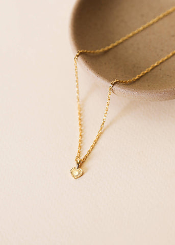 Mini Heart Pendant Necklace - 18k Gold Plated