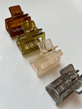 Small Square Hair Claw Clips - Green Brown