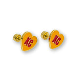 Kansas City KC Heart Enamel Stud Earrings