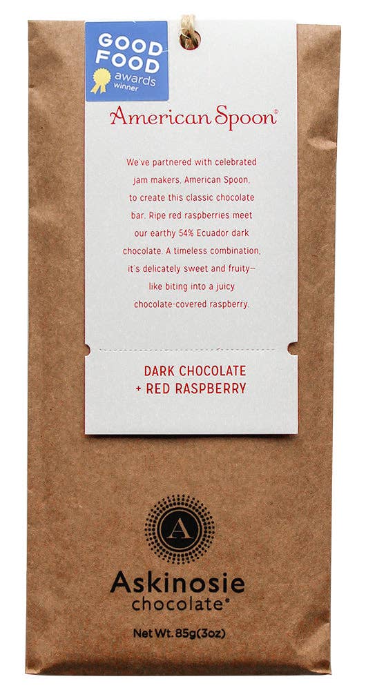 Dark Chocolate + Red Raspberry Bar  (POP of 15)