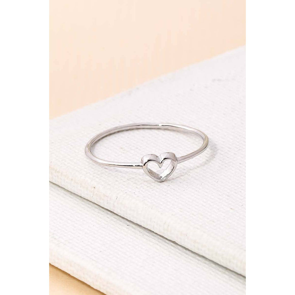 Dainty Open Heart Shape Fashion Ring