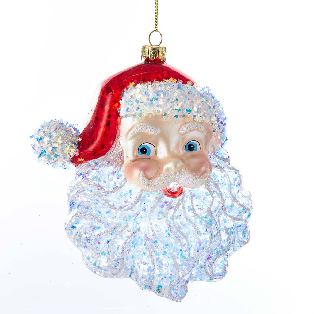 Glass Santa Ornament