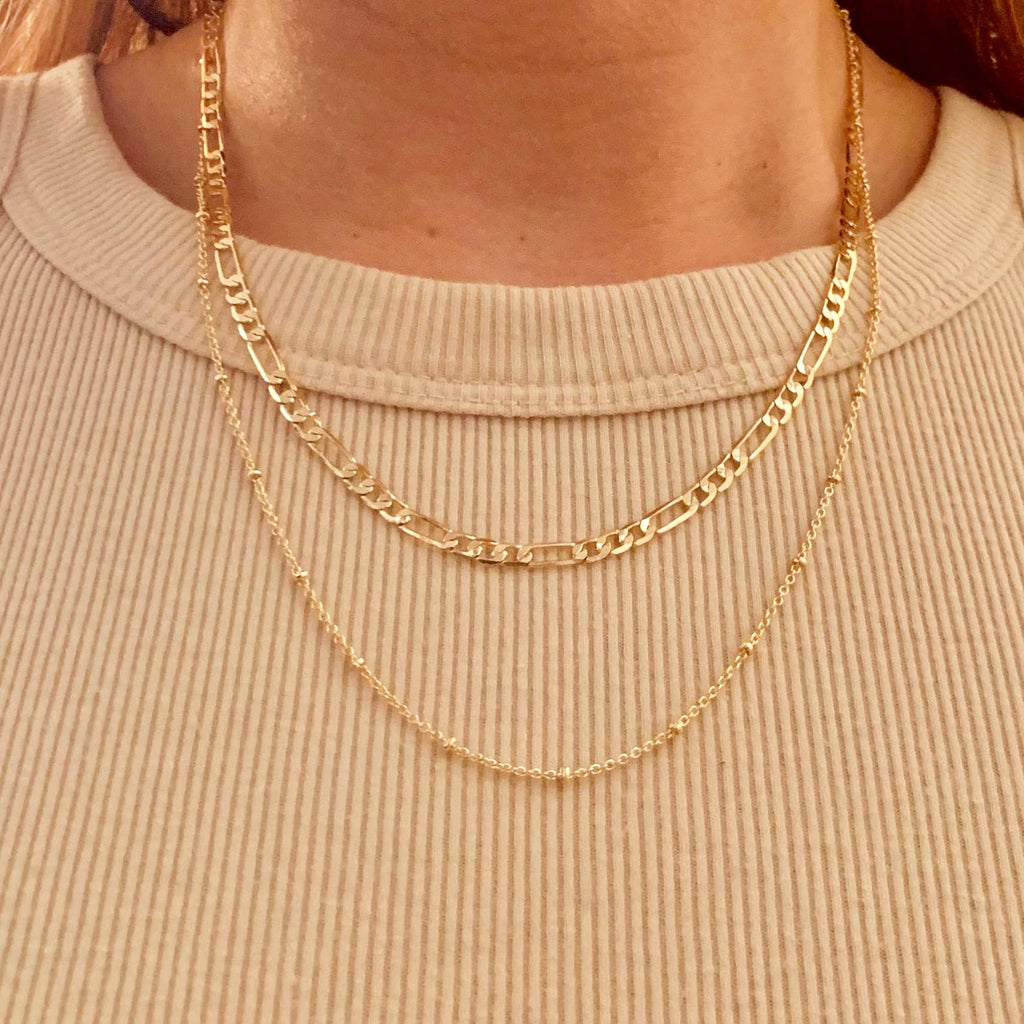 DAINTY BEADED CHAIN | gold satellite chain