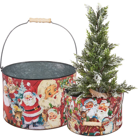 Retro Santa Bucket Set