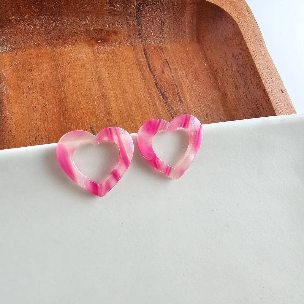 Sweet Heart Studs - Pink Punch