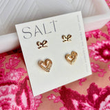 BOWS & LACY HEARTS STUD PACK | dainty valentine's earrings