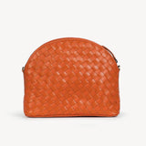 Woven Halfmoon Crossbody - Burnt Sienna