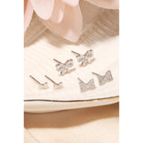 Pave Rhinestne Bow Tie Stud Earrings