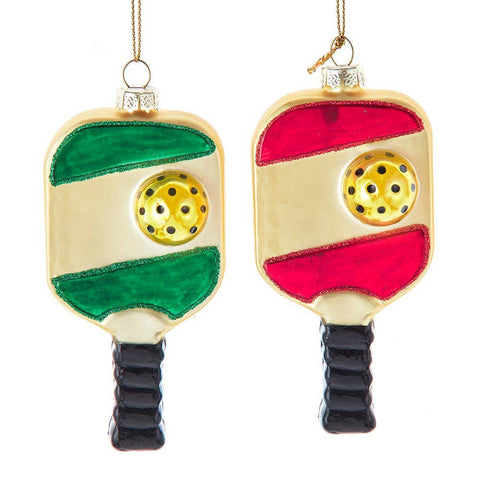 Red or Green Pickleball Ornament